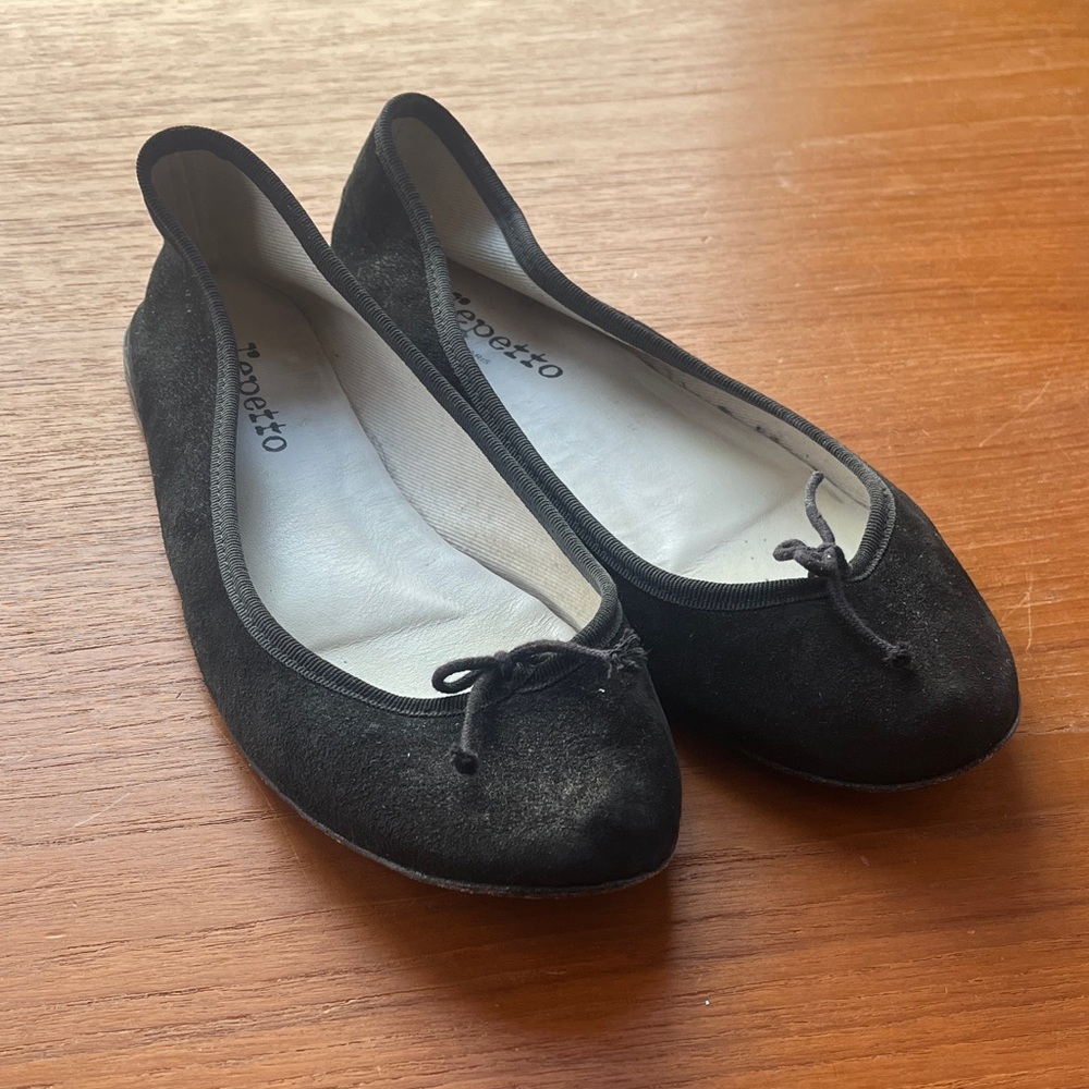 Repetto Black Suede Flats